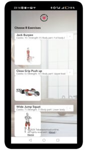 TabataWorkout-mobile fitness aplikace v mobilu