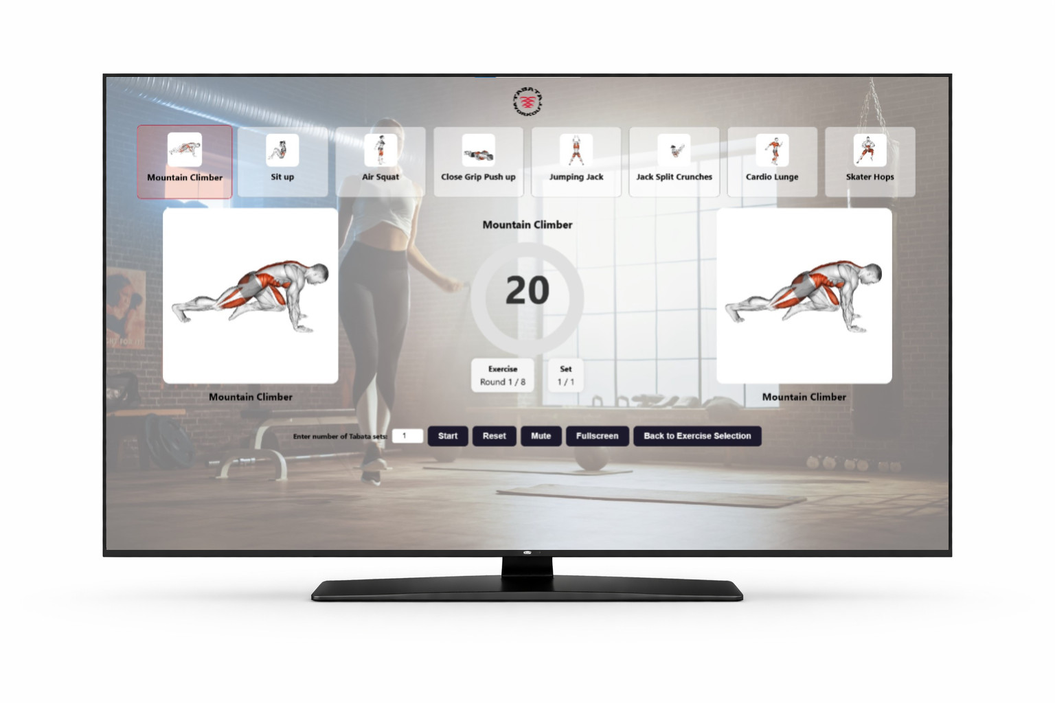 TabataWorkout-tv tabataworkout app na televizi