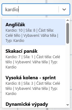 tabata časovač – filtrace cviků tabata časovač - filtrace cviků