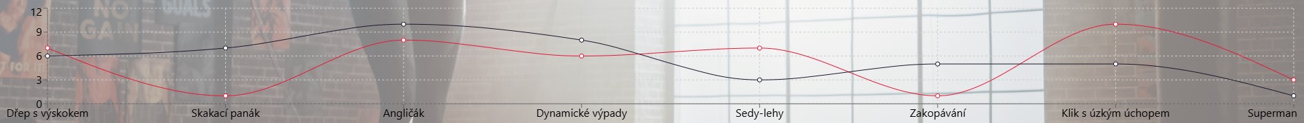 tabata časovač – graf sily a kardia tabata časovač - graf intezity