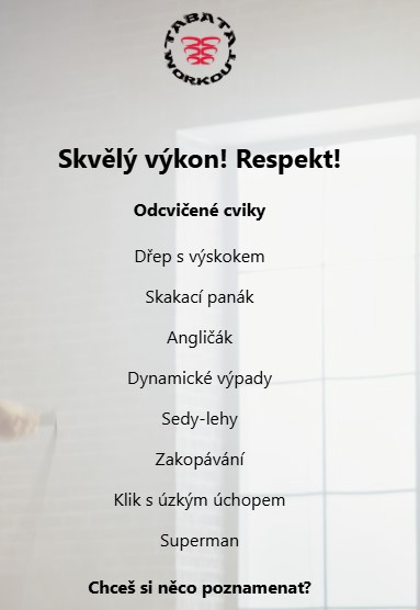 tabata časovač – závěr Tabata časovač - závěr