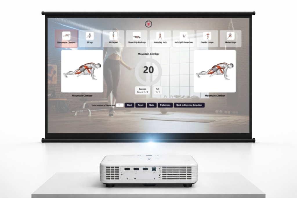 trénink na velké zobrazovací ploše